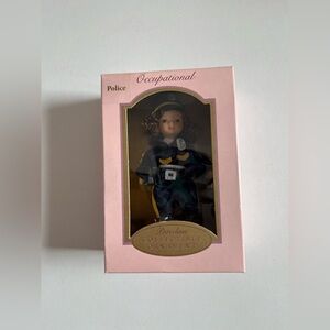 VTG New DG Creations Occupational Porcelain Poseable 4" Ornament Female Police